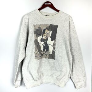 The Disney Catalog Vintage Grumpy Dwarf Pullover Sweatshirt Gray Unisex Sz Large